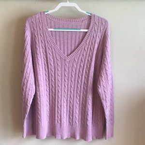 Lavender cable knit sweater